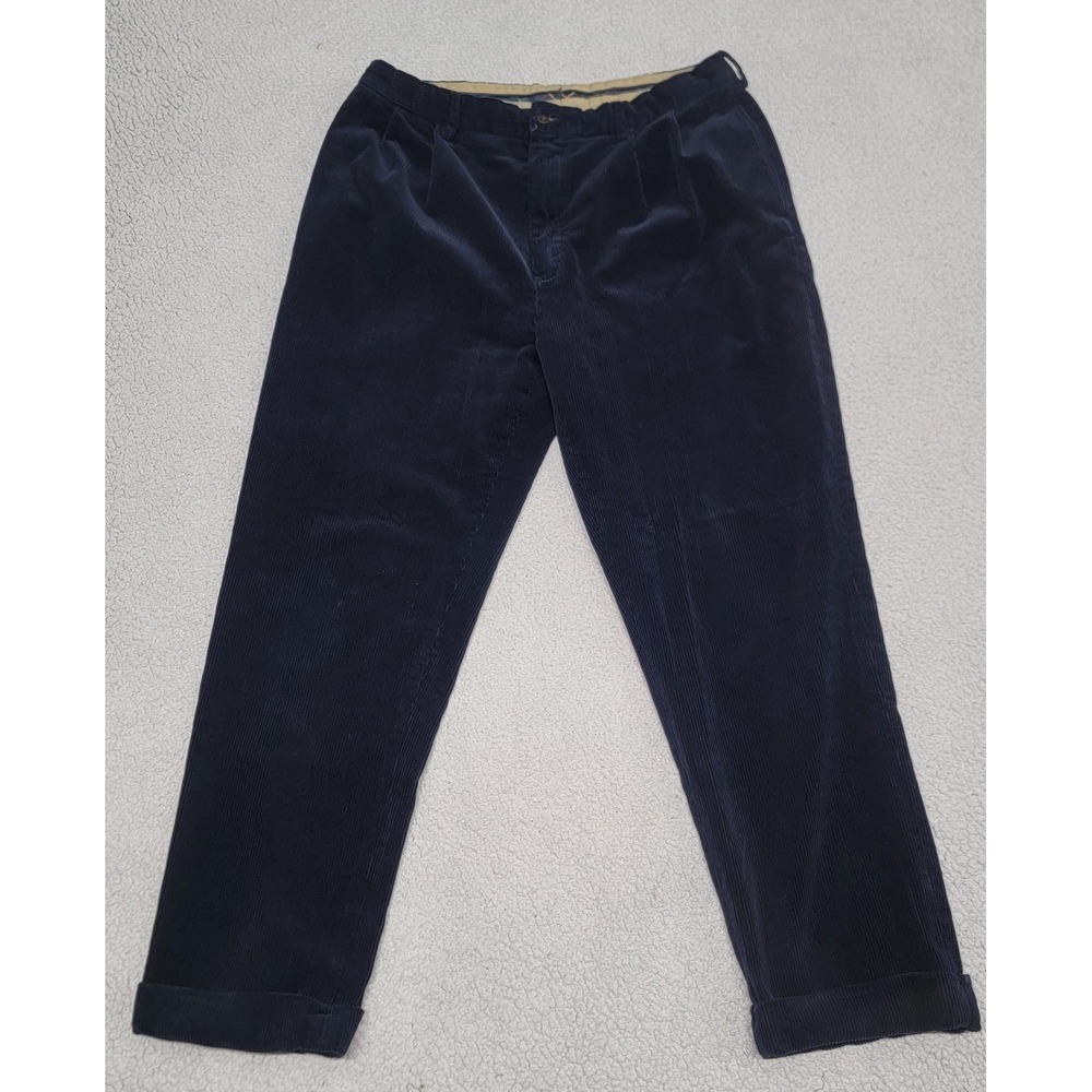 Polo Ralph‎ Lauren Pants Mens 38x32 (Fits 35x30) Navy Corduroy Classic Cuffed